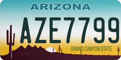 AZ license plate AZE7799