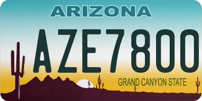 AZ license plate AZE7800