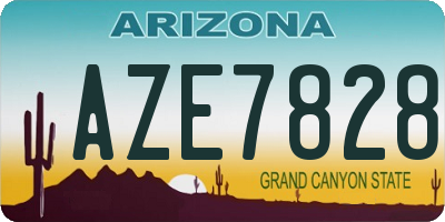 AZ license plate AZE7828
