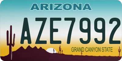 AZ license plate AZE7992