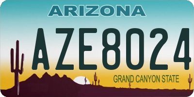 AZ license plate AZE8024