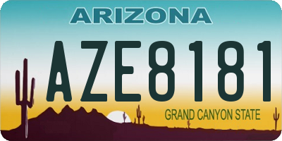 AZ license plate AZE8181
