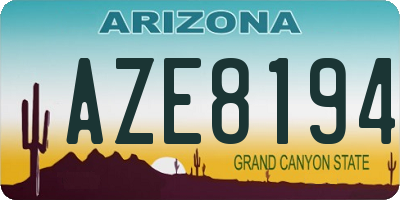 AZ license plate AZE8194