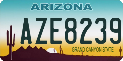 AZ license plate AZE8239