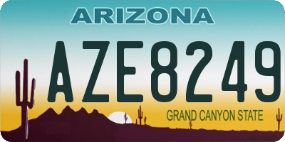 AZ license plate AZE8249