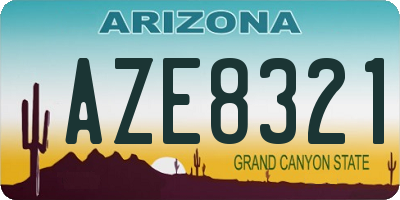 AZ license plate AZE8321