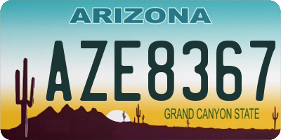 AZ license plate AZE8367