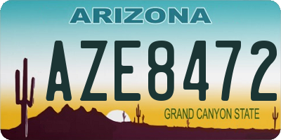 AZ license plate AZE8472
