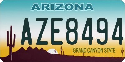 AZ license plate AZE8494