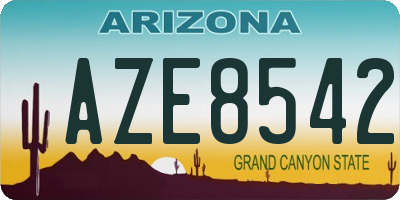AZ license plate AZE8542