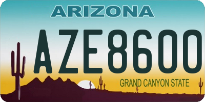 AZ license plate AZE8600
