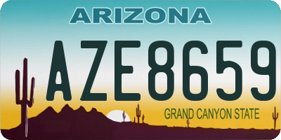 AZ license plate AZE8659