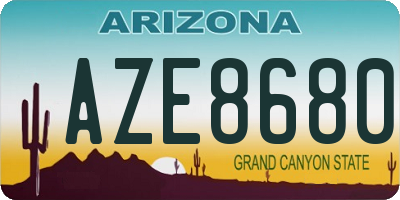 AZ license plate AZE8680