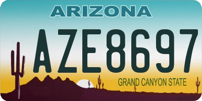 AZ license plate AZE8697