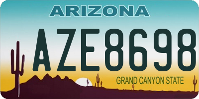 AZ license plate AZE8698