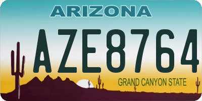 AZ license plate AZE8764