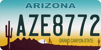 AZ license plate AZE8772