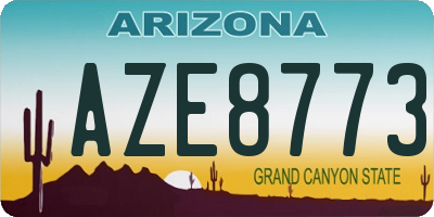 AZ license plate AZE8773
