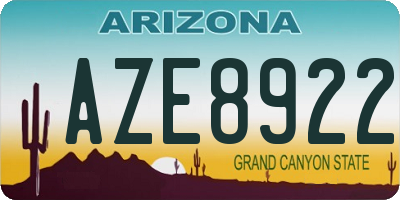 AZ license plate AZE8922