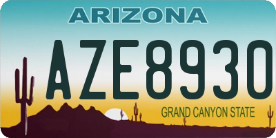 AZ license plate AZE8930