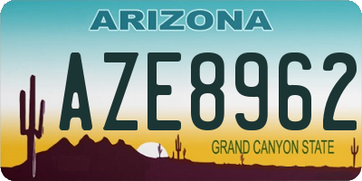 AZ license plate AZE8962