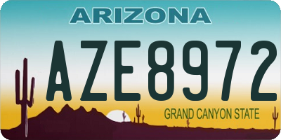 AZ license plate AZE8972