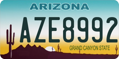 AZ license plate AZE8992