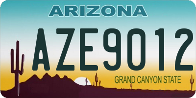 AZ license plate AZE9012