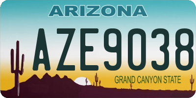 AZ license plate AZE9038