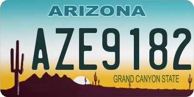 AZ license plate AZE9182