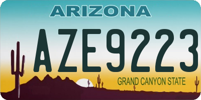 AZ license plate AZE9223
