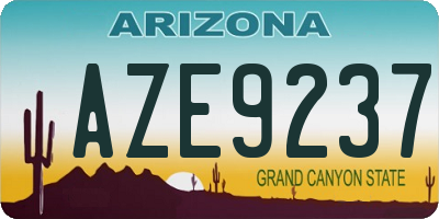 AZ license plate AZE9237