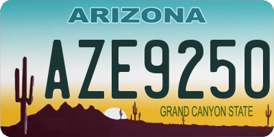AZ license plate AZE9250