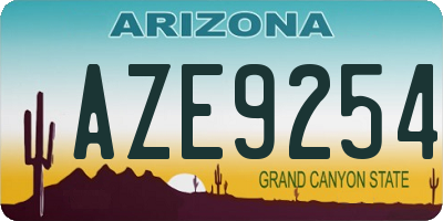 AZ license plate AZE9254