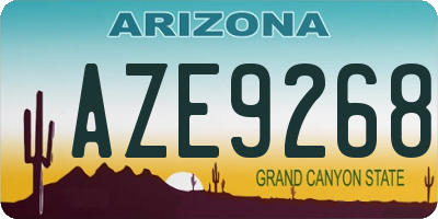 AZ license plate AZE9268