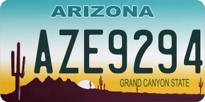 AZ license plate AZE9294