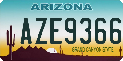 AZ license plate AZE9366