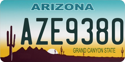 AZ license plate AZE9380