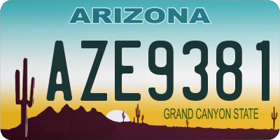 AZ license plate AZE9381