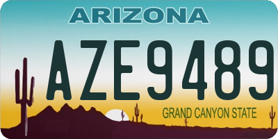 AZ license plate AZE9489