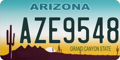 AZ license plate AZE9548