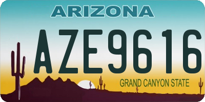 AZ license plate AZE9616