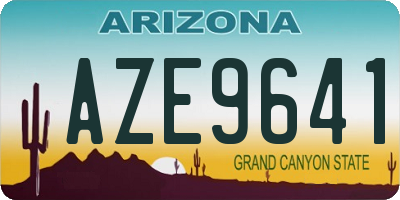 AZ license plate AZE9641
