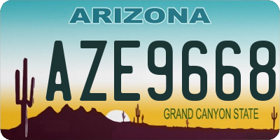 AZ license plate AZE9668