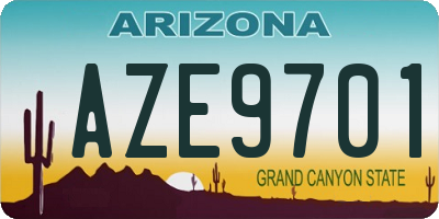 AZ license plate AZE9701