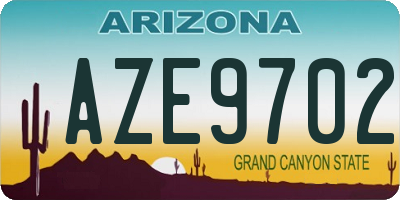 AZ license plate AZE9702