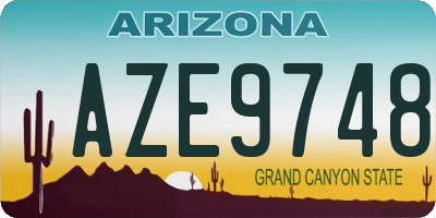 AZ license plate AZE9748