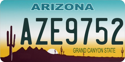 AZ license plate AZE9752