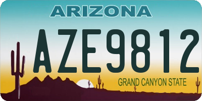 AZ license plate AZE9812