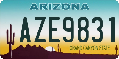 AZ license plate AZE9831